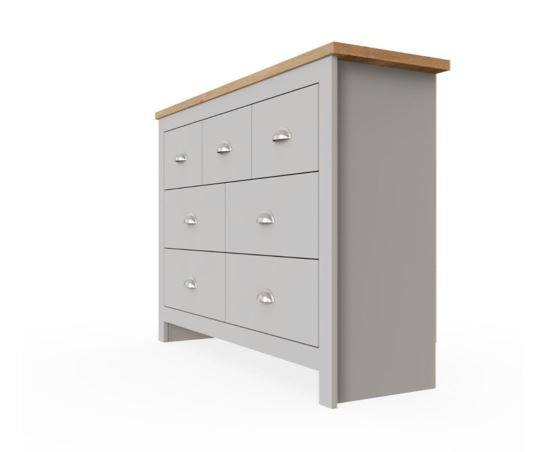 Lincoln 7 Drawer Chest- Light Grey