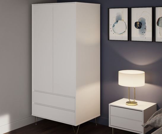 Maeve 2 Door 2 Drawer Wardrobe- White