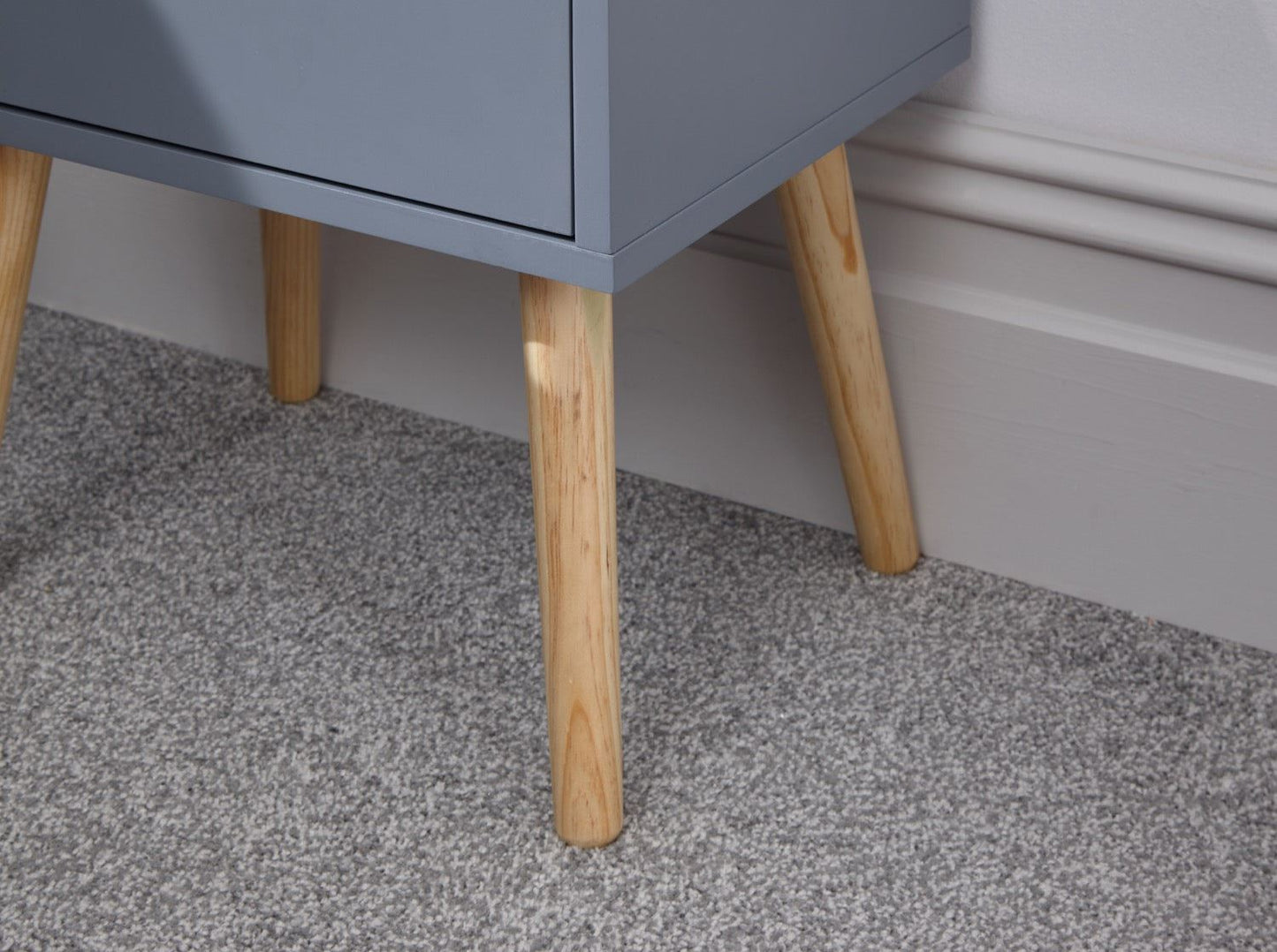 Nessi Pair of Bedside Tables-Dark Grey