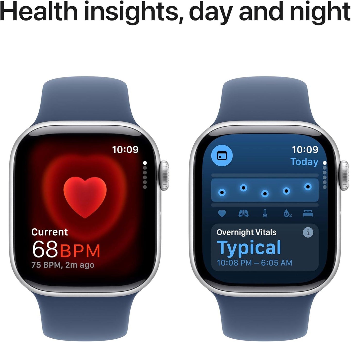 Apple Watch Series 10 GPS 42mm Silver Aluminium Case with Denim Sport Band - S/M