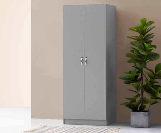 Easton 2 Door Wardrobe- Grey