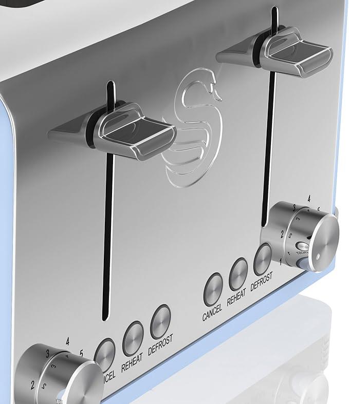 Swan Retro 4 Slice Toaster Blue