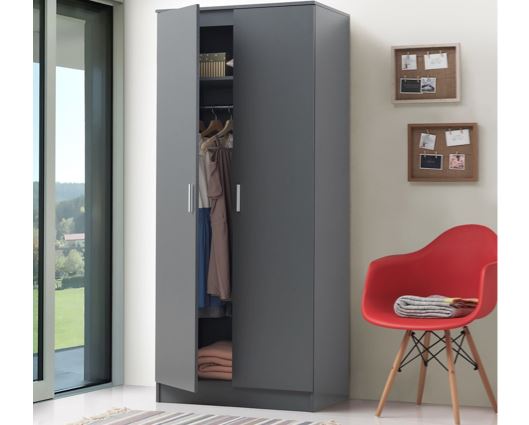Original 2 Door Wardrobe-Dark Grey