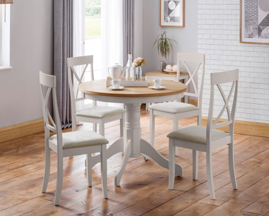 Oxford Oak/Elephant Grey Round Pedestal Table