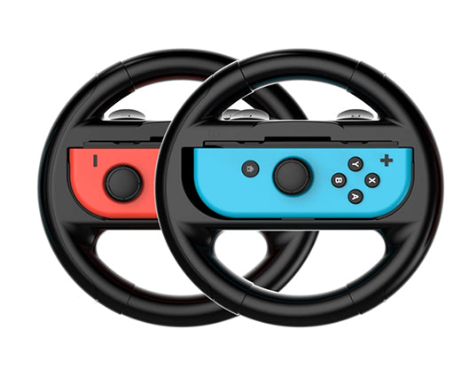Nintendo Switch 1.1 Neon Console, Mario Kart 8 Deluxe + Joy Con Racing Wheels Twin Pack