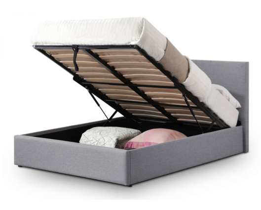 Rialto Ottoman King Bed - Light Grey Linen