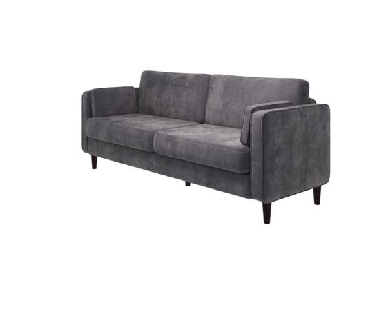 Cora 2 Seater Cushion Back Sofa- Dark Grey