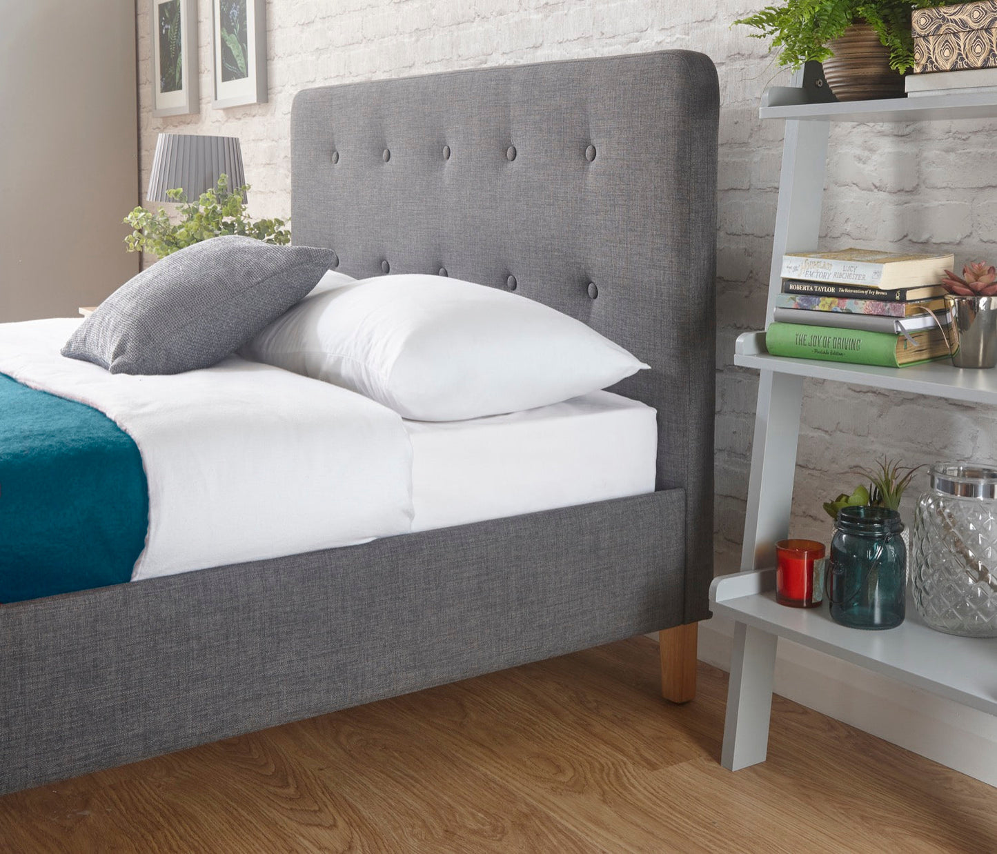 Ashbrook King Size Bed-Grey