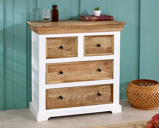 Arianna Solid Mango Wood 4 Chest Of Drawers