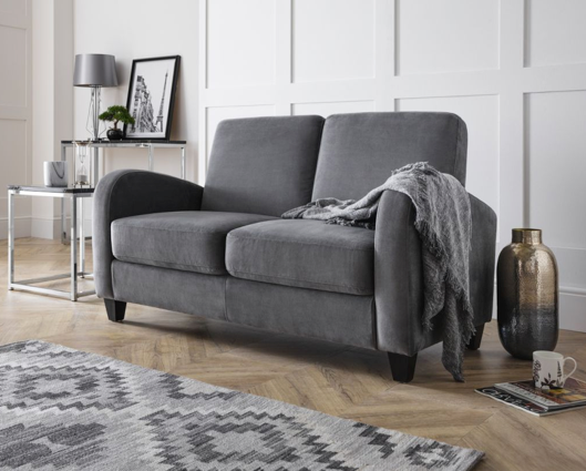 Dusk Grey Chenille Fabric 2 Seater Sofa