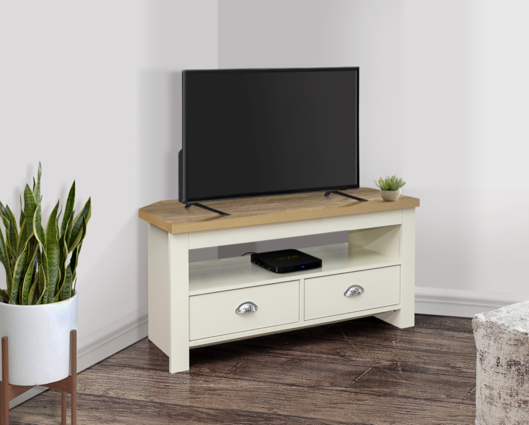 Harper Corner TV Unit - Cream