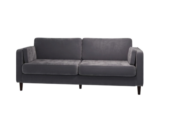 Cora 2 Seater Cushion Back Sofa- Dark Grey