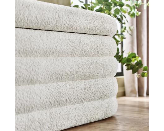 Hailey Ivory Boucle Upholstered Ottoman Storage Bench