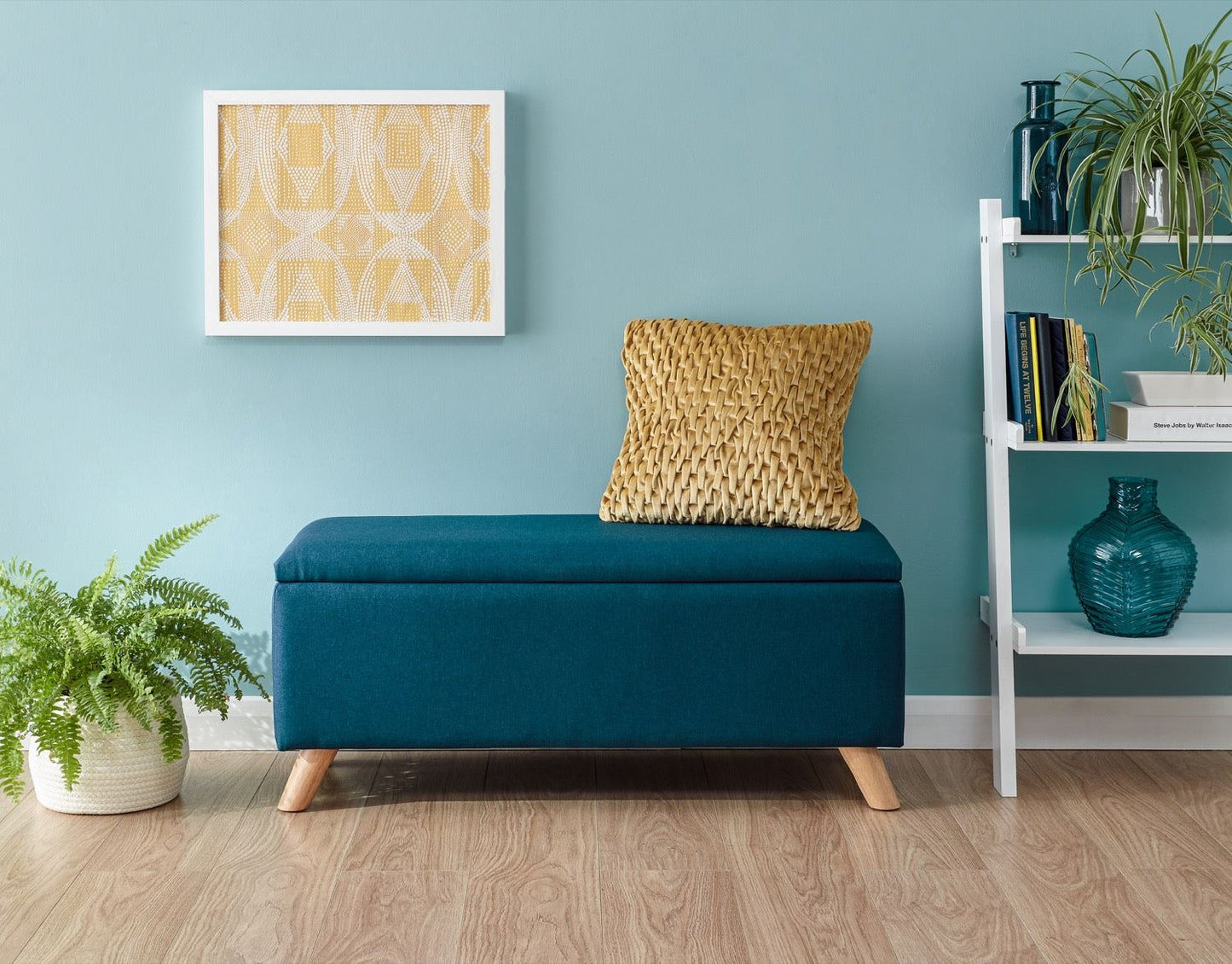 Scorento Ottoman Storage Unit-Teal