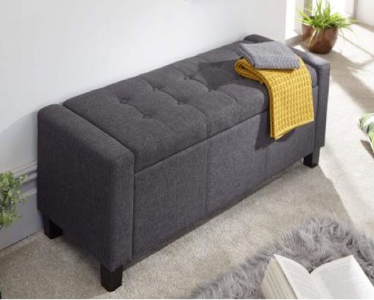 Verona Ottoman Bench-Charcoal