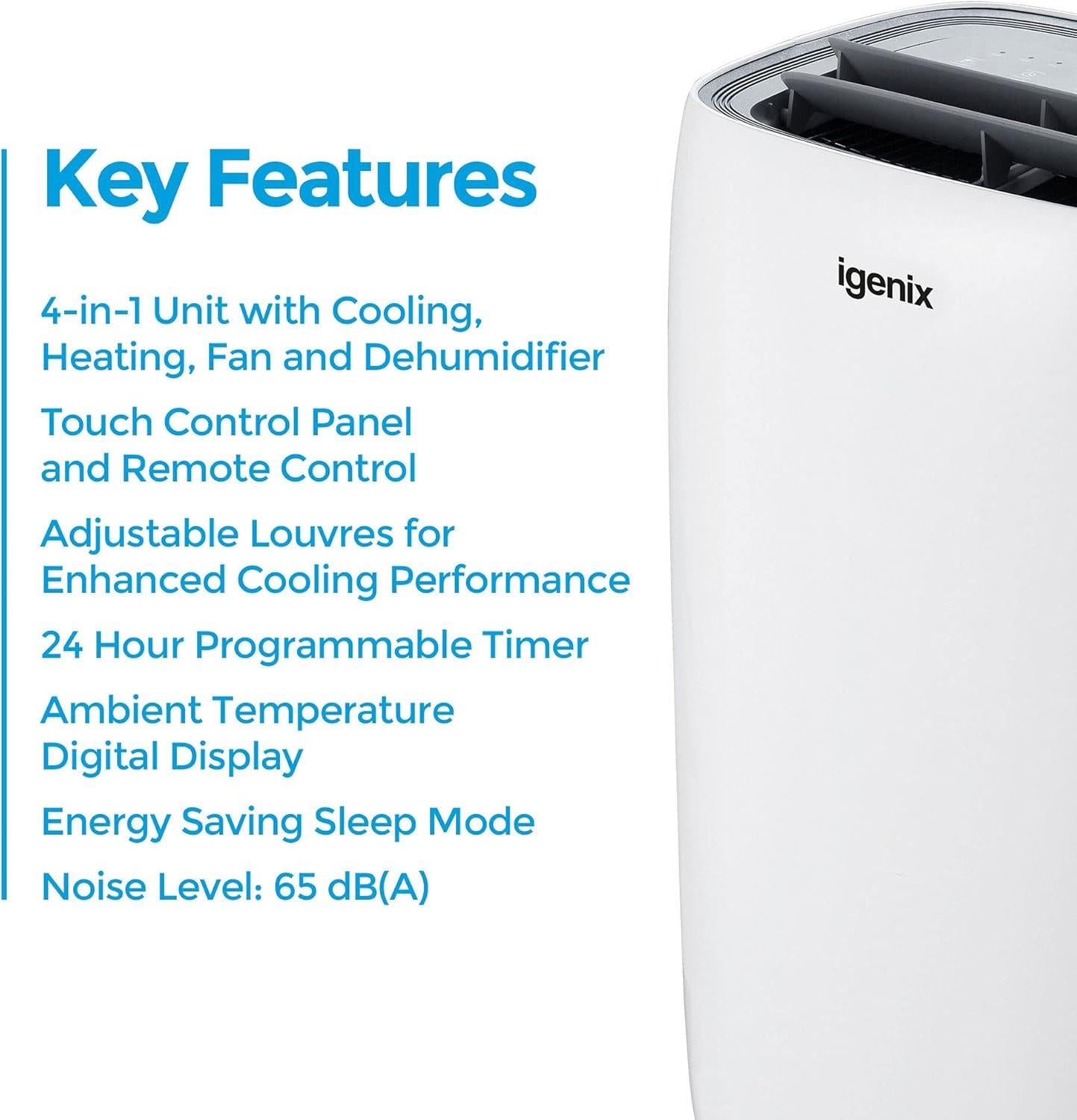 Igenix 9000 BTU Portable Air Conditioner and Heater