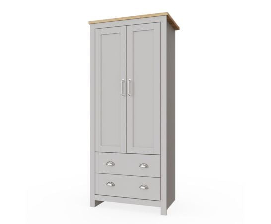 Lincoln 2 Door Wardrobe- Light Grey