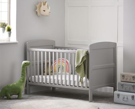Grady Cot Bed + Fibre Mattress - Warm Grey