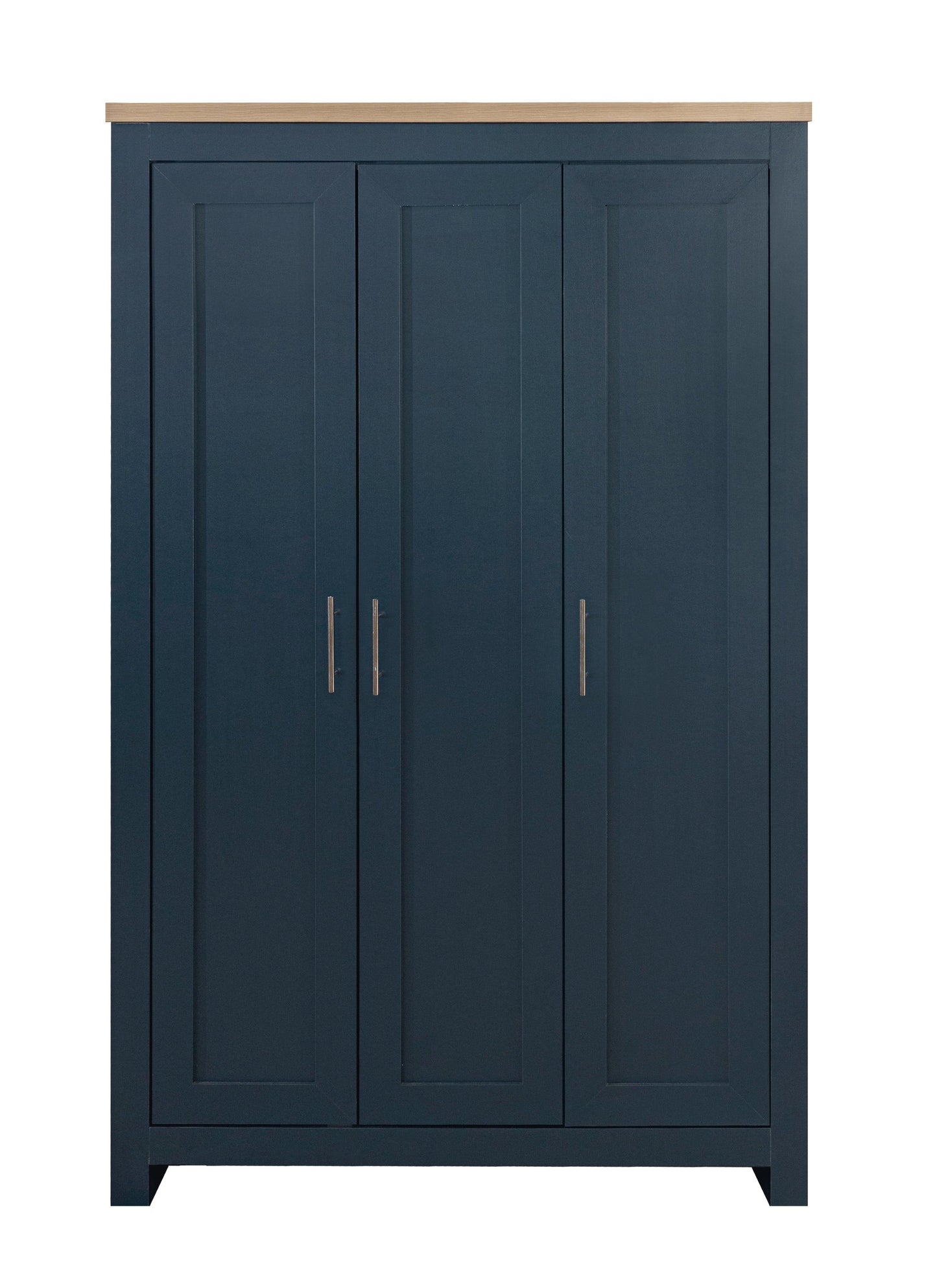 Harper 3 Door Wardrobe - Navy Blue & Oak