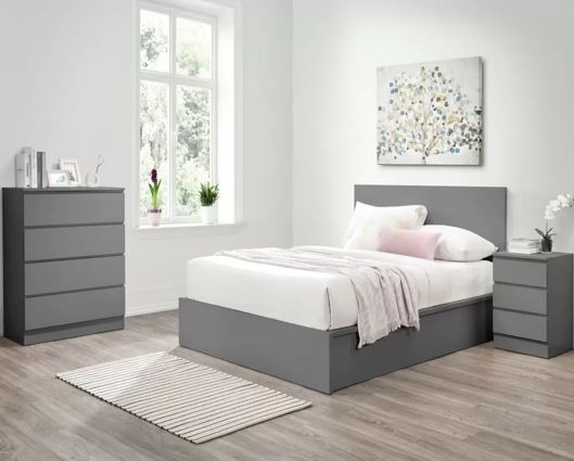 Oslo Double Ottoman Bed - Grey