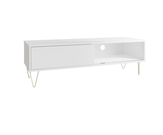 Maeve Sliding Door TV Stand- White