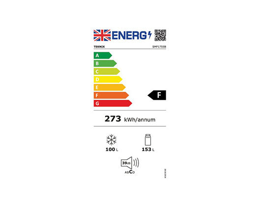 Teknix SMF1755B 175cm 50/50 Fridge Freezer Silver