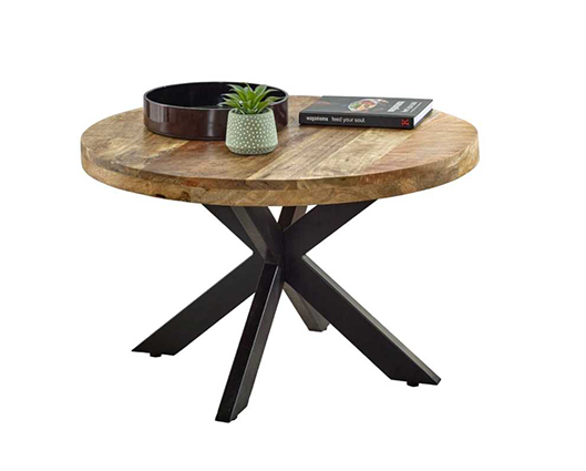 Sutton Solid Wood Coffee Table With Metal Spider Legs