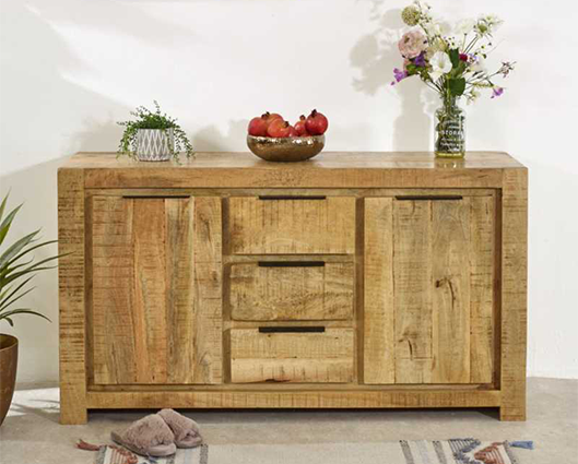 Sutton Solid Wood Large 2 Door 3 Drawer Sideboard