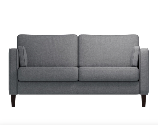 Cora 2 Seater Cushion Back Sofa- Light Grey
