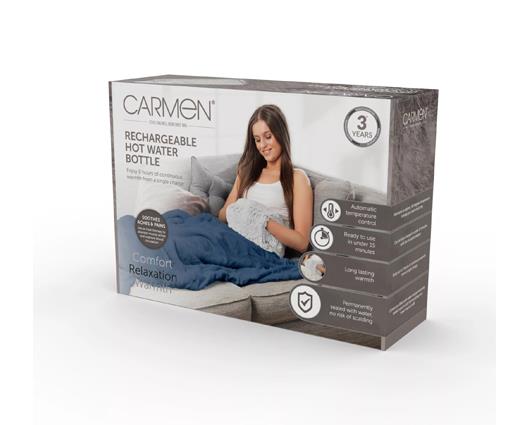 Rechargeable Hot Water Bottle - Grey Faux Fur