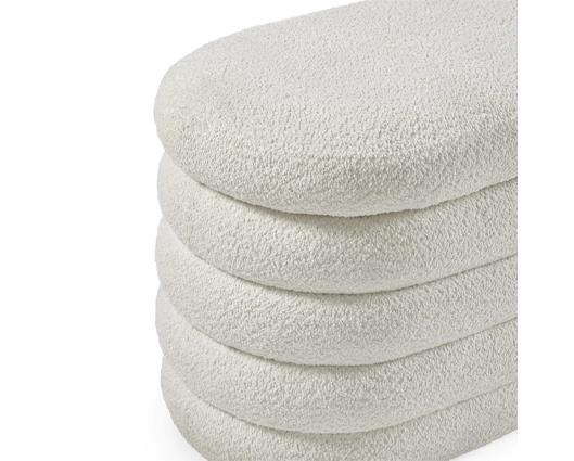 Hailey Ivory Boucle Upholstered Ottoman Storage Bench