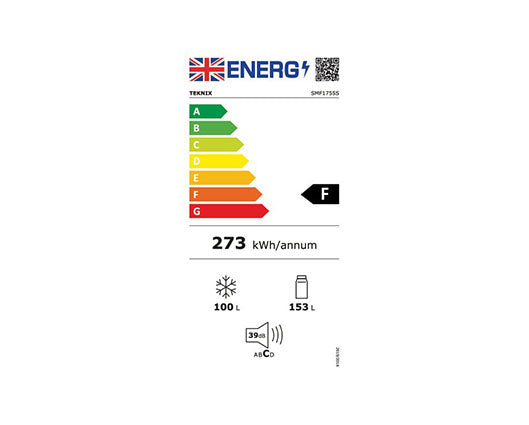 Teknix SMF1755S 175cm 50/50 Fridge Freezer Silver