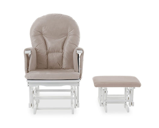 Mila Reclining Glider Chair and Stool - Sand