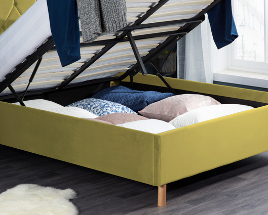 Loxley King Ottoman Bed - Mustard