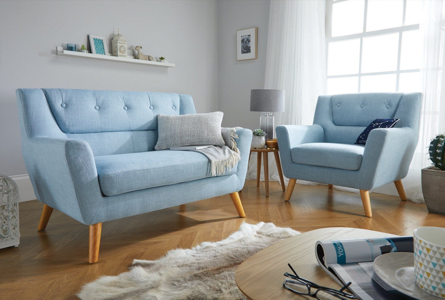 Landon Medium Sofa - Duck Egg Blue