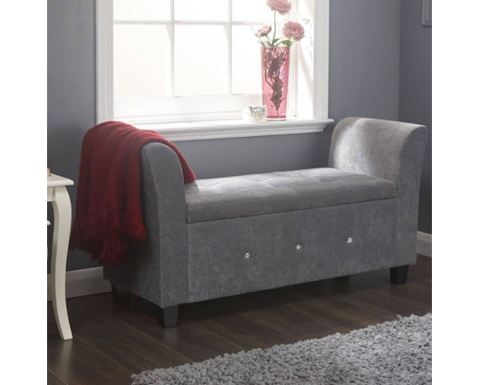 Vanessa Diamante Window Seat-Grey