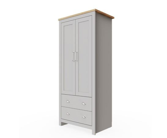 Lincoln 2 Door Wardrobe- Light Grey