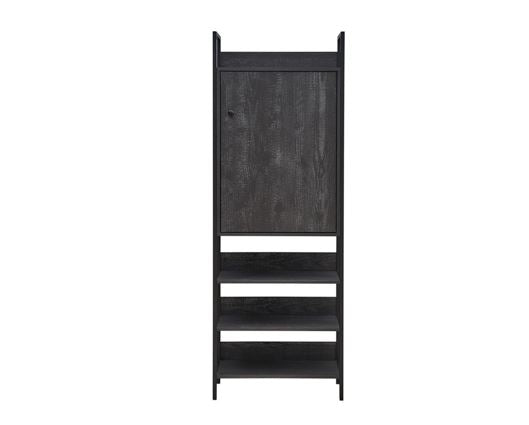 Zulu Storage Cabinet with 1 Door & 3 Shelves-Black