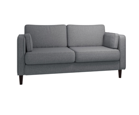 Cora 2 Seater Cushion Back Sofa- Light Grey