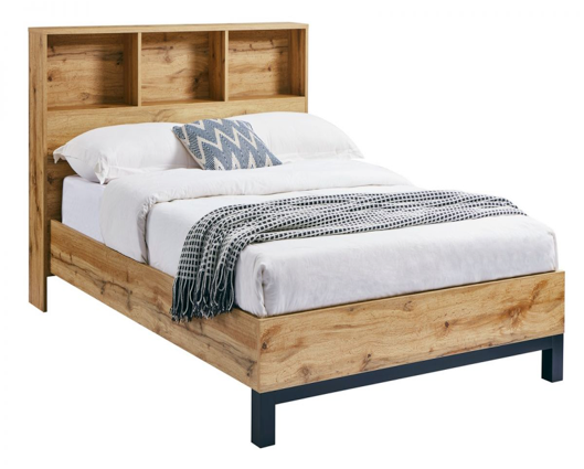 Bonnie Bookcase Headboard King Bed - Pine