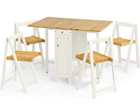 Soloman Dining Set- White/Natural