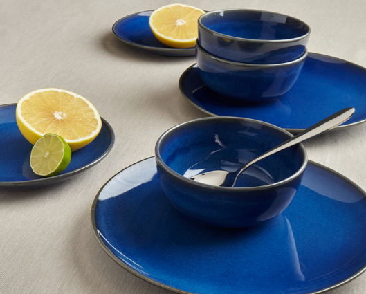 Sabichi 12 Piece Reactive Glaze Dinner Set Blue