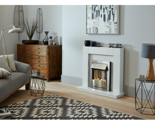 Milton Suite in Pure White & Black/Pure White, 39 Inch