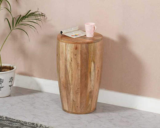 Sutton Solid Wood Drum Side Table