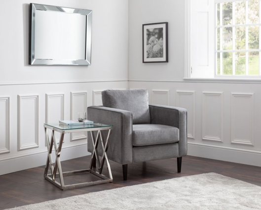 Houston Chair-Dark Grey Chenille Fabric