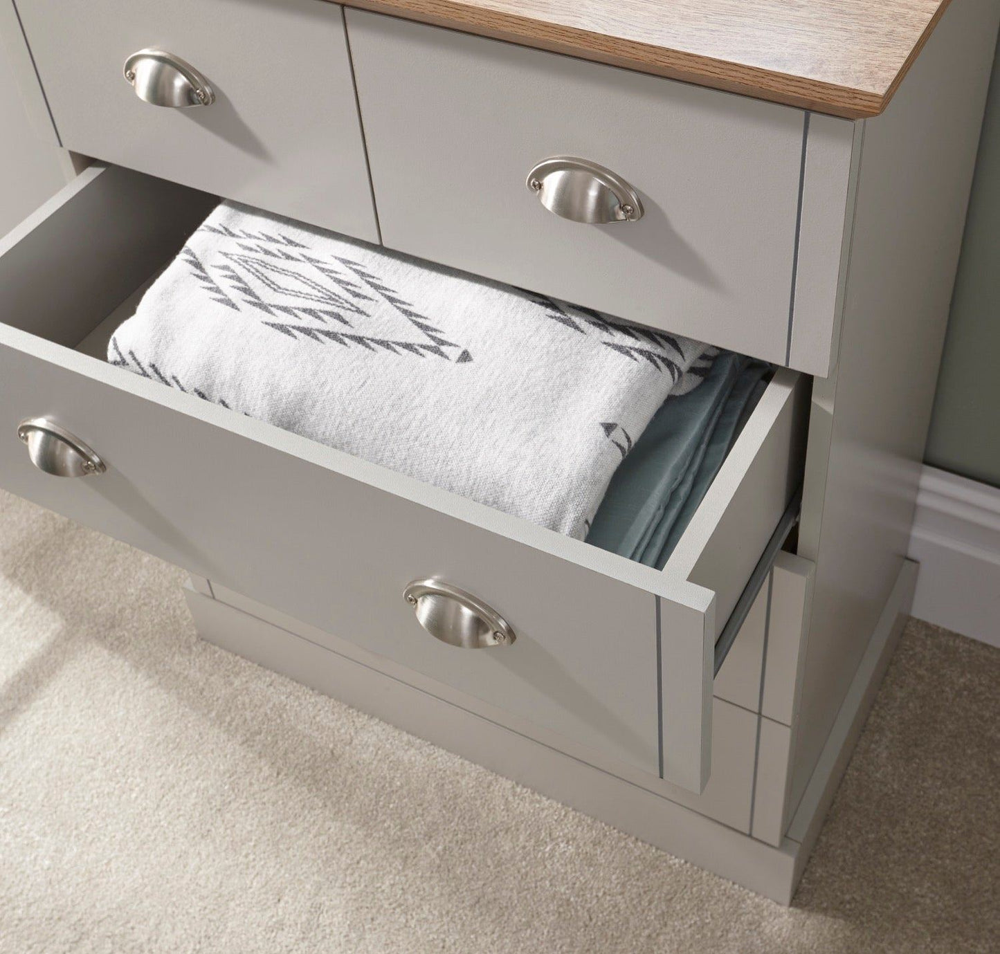 Kinsley 2+3 Drawer Chest-Grey