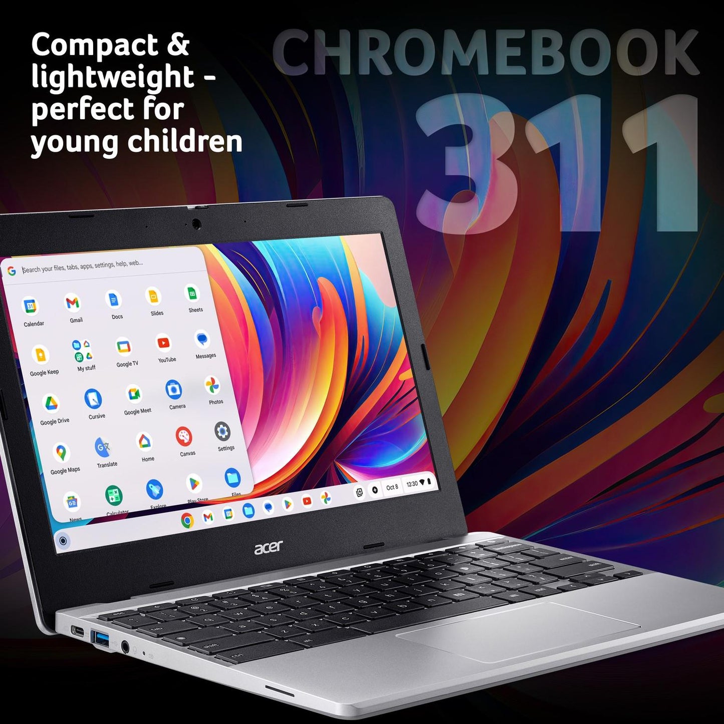ACER 311 11" Chromebook - Intel® N100 64 GB Silver
