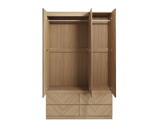 Ciaro 3 Door 4 Drawer Wardrobe- Euro Oak