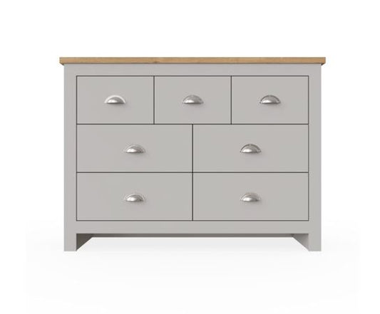Lincoln 7 Drawer Chest- Light Grey