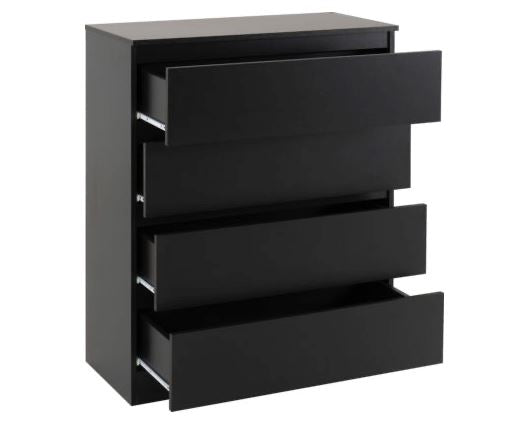Marcus 4 Drawer Chest - Black
